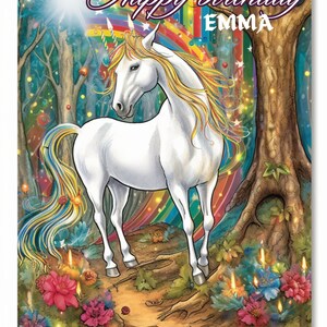 Geburtstagskarte für Mädchen, 13x18 cm personalisiert mit den Namen Olivia, Amelie, Emma, Charlotte & Sophie