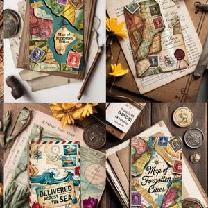 Vintage Ephemera ATC Cards Printable | Oddities and Curiosities Junk Journal Scrapbook Kit | Digital Download