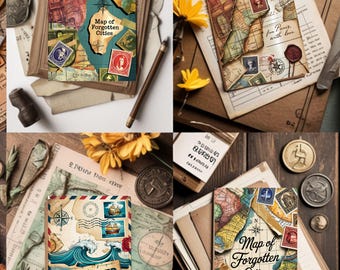 Vintage Ephemera ATC Cards Printable | Oddities and Curiosities Junk Journal Scrapbook Kit | Digital Download