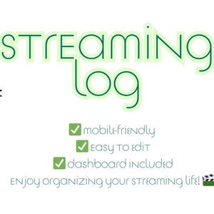 Streaming Log Watchlist Tracker, Movies TV Series Planner, Google Sheets Template, Digital Tracker, TV Show Organizer