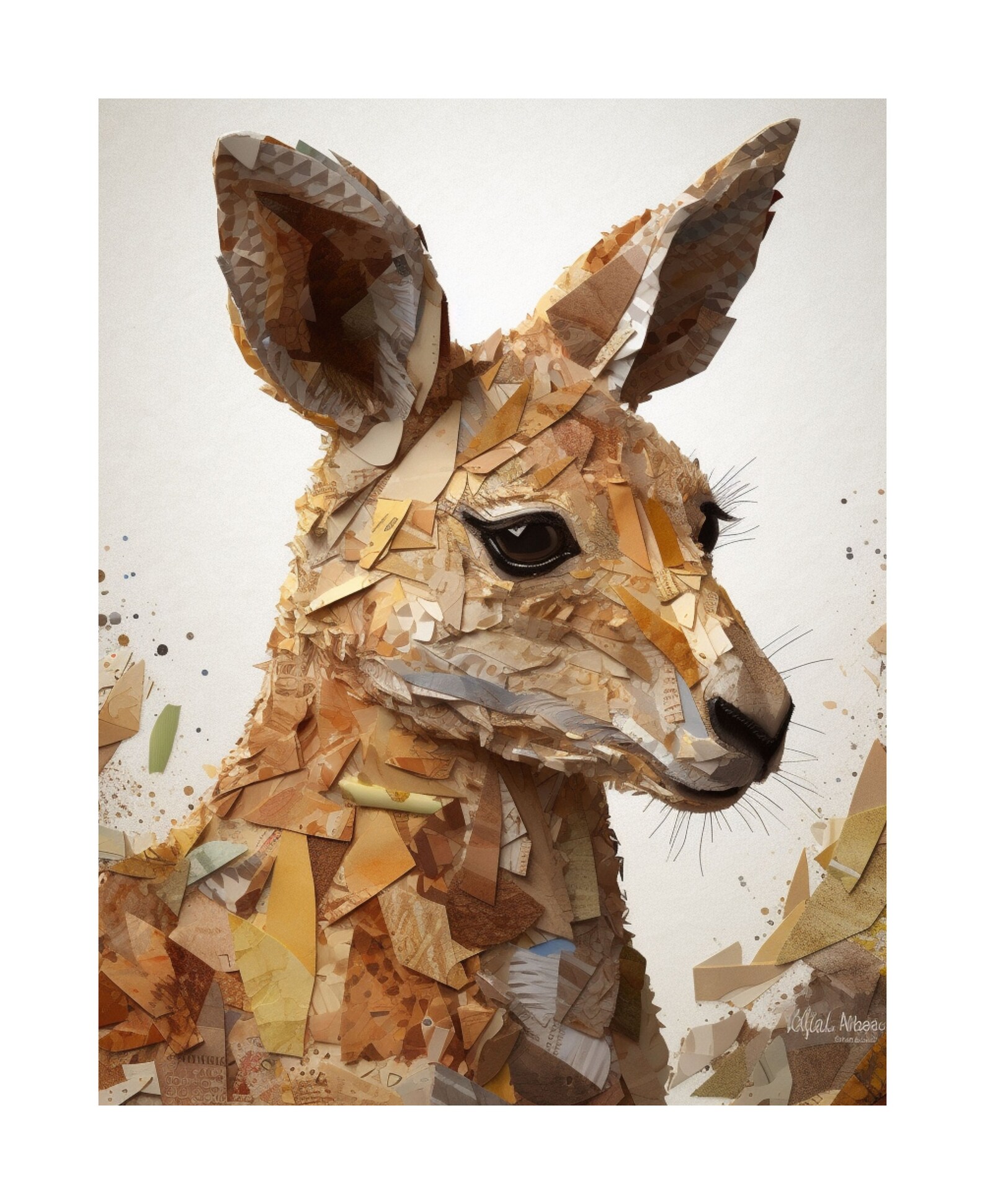 Australian Native Animal Collage Wall Art, Kangaroos, Koala, Wombat ...