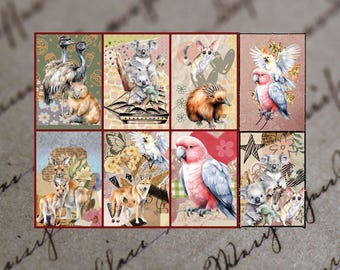 8 Scrapbooking ATC Cards for journals, junk pages, tags and cards