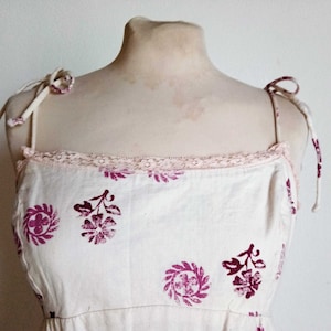 Vintage long 60s romantic dress S flowers
