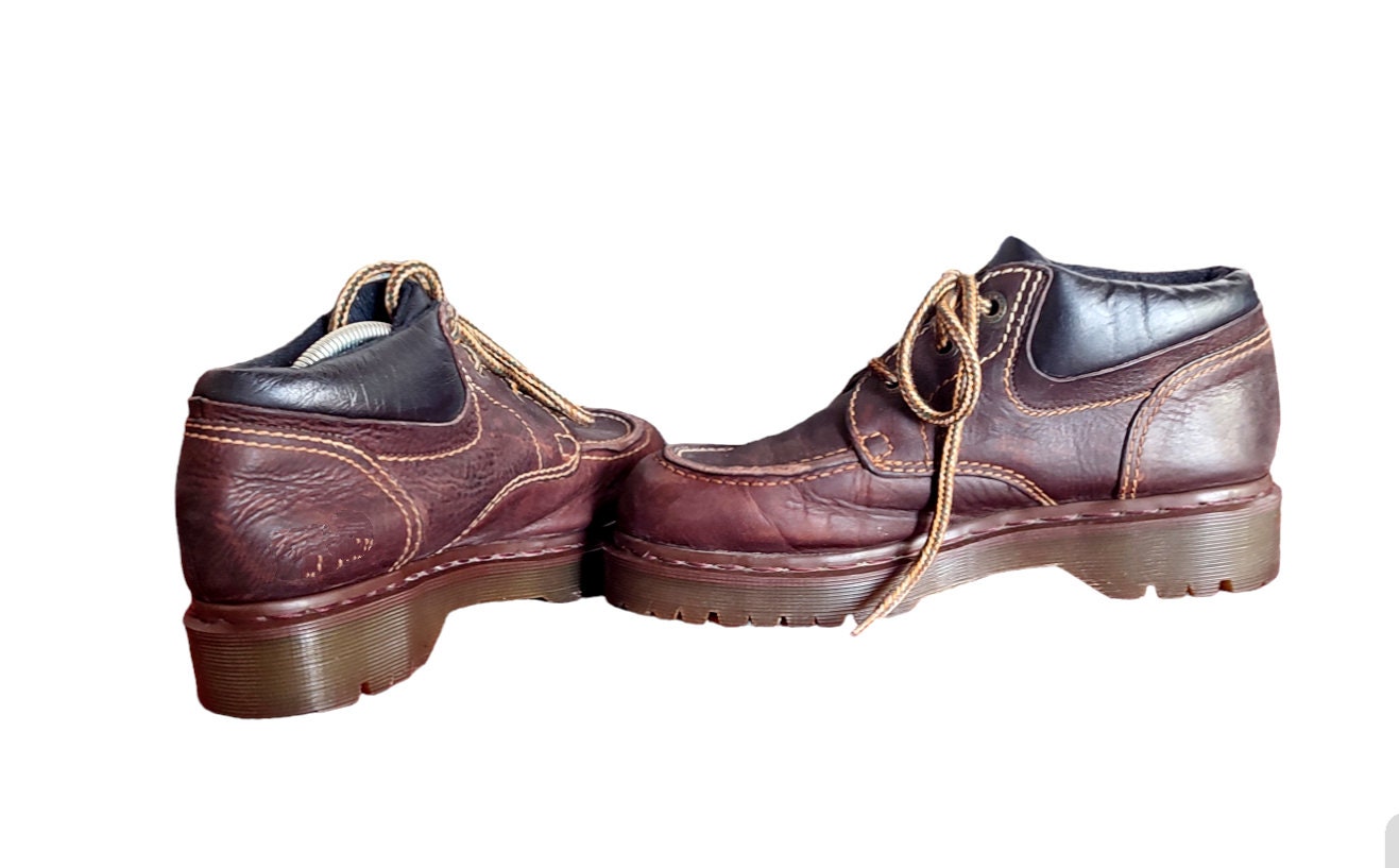 DR. MARTENS DOC MOC TOE ANKLE BOOTS 8458 BROWN LEATHER Vintage Dr Marten Chunky Platform Boots 5 UK 6 US 8458 Brown  main image 4