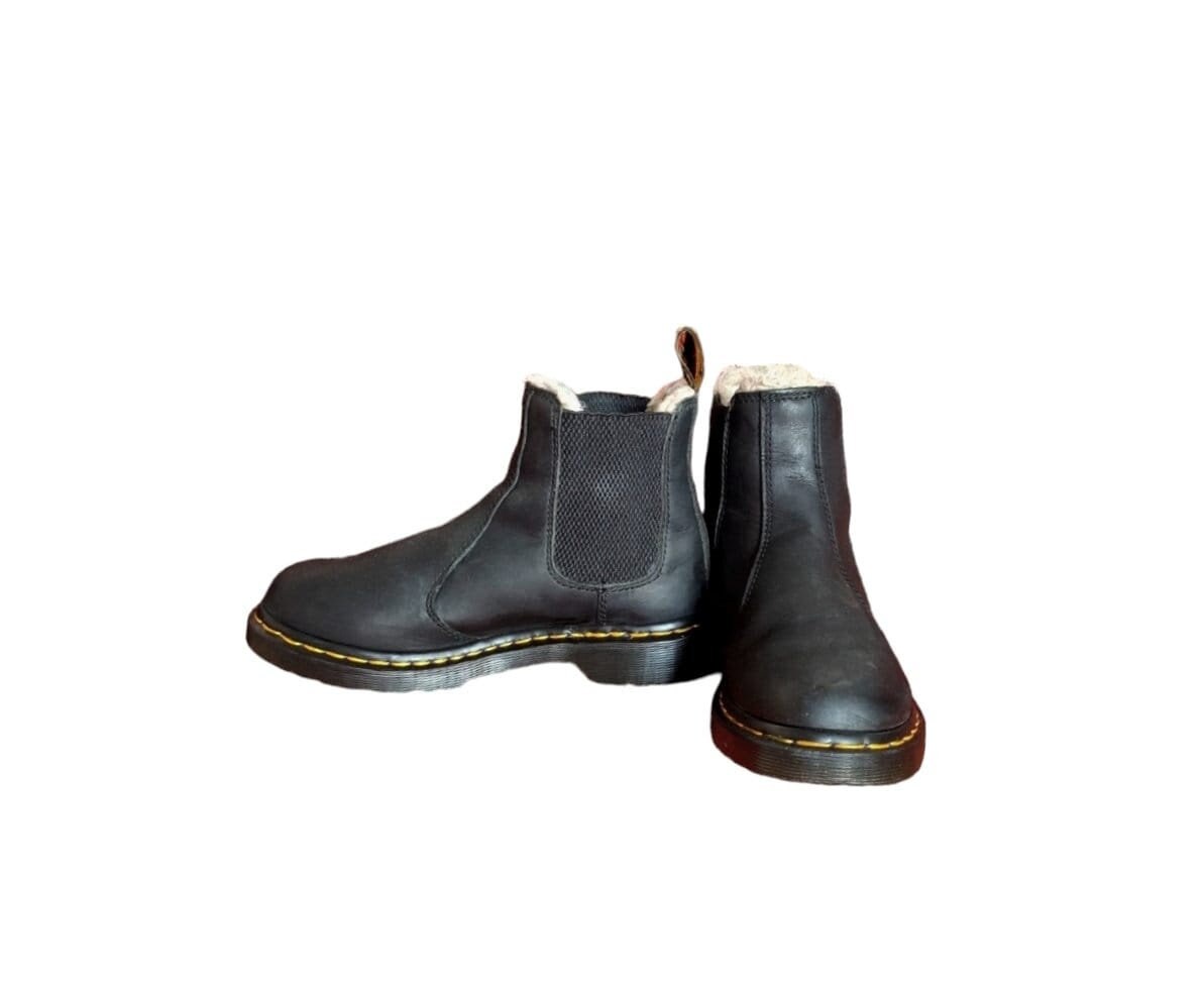 Buy Dr Martens Chelsea Boots Leonore Style Boots Black Winter Amphibious Boots UK 6 EU 39 Fur Online in India Etsy