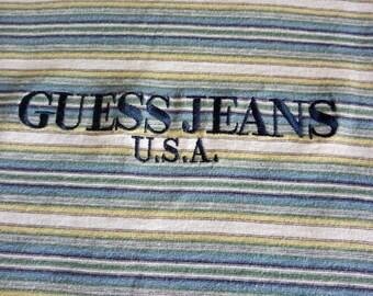 Vintage GUESS t shirt from the 80s and 90s. Use stripes