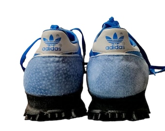 Vintage 80's Adidas Marathon TR Sneakers US 14 Blue White Gray