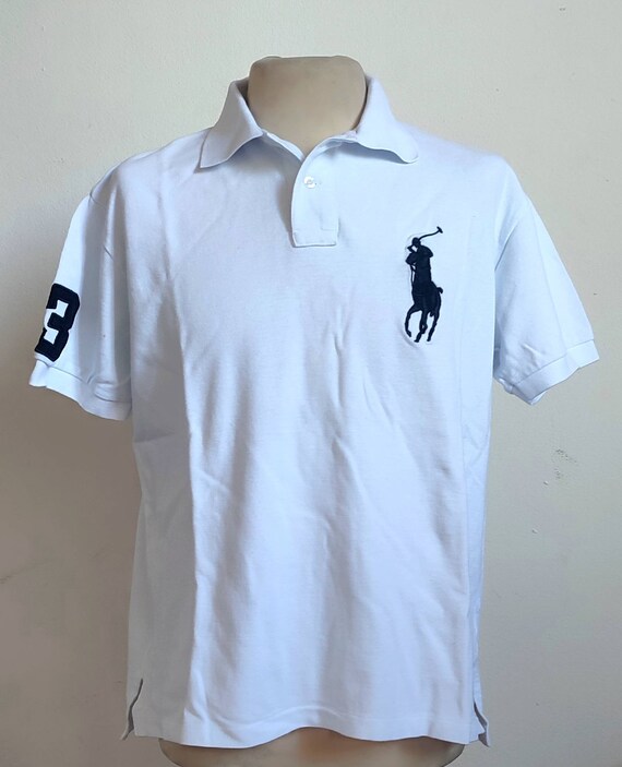 Polo Ralph Logo Large XXL White Blue Vintage - Etsy