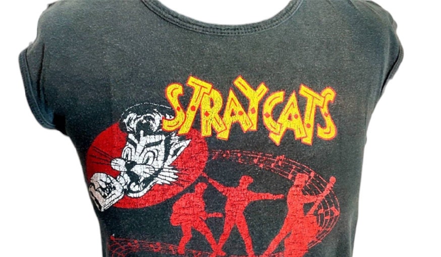 T-shirt Vintage Stray Cats / Hard Rock Années 90 - Taille XL - Occasion Très Bon état