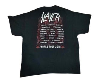 Slayer World Tour 2018 Black T Shirt Dates Vintage Metal Original