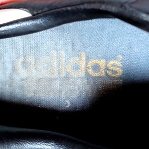 Vintage 90er Jahre Adidas Samba Sneakers US 7,5 UK 7 schwarz weißes Leder Hergestellt in Litauen Bild 8