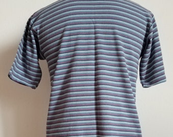 GUESS Vintage T Shirt 80s 90s Blue Red White Stripes M