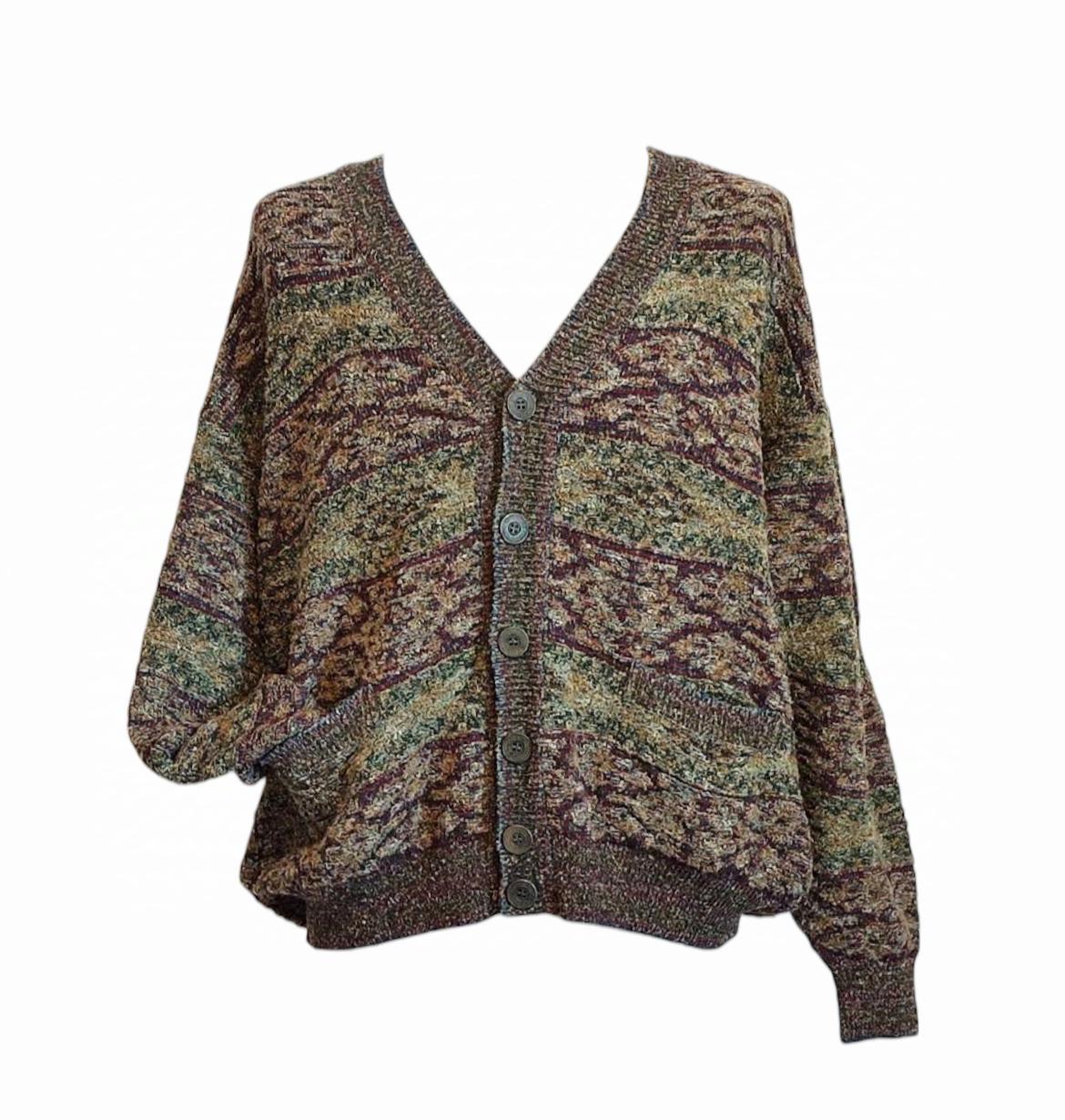 Missoni Sport Vintage Cardigan Men 80s XL Made in Italy