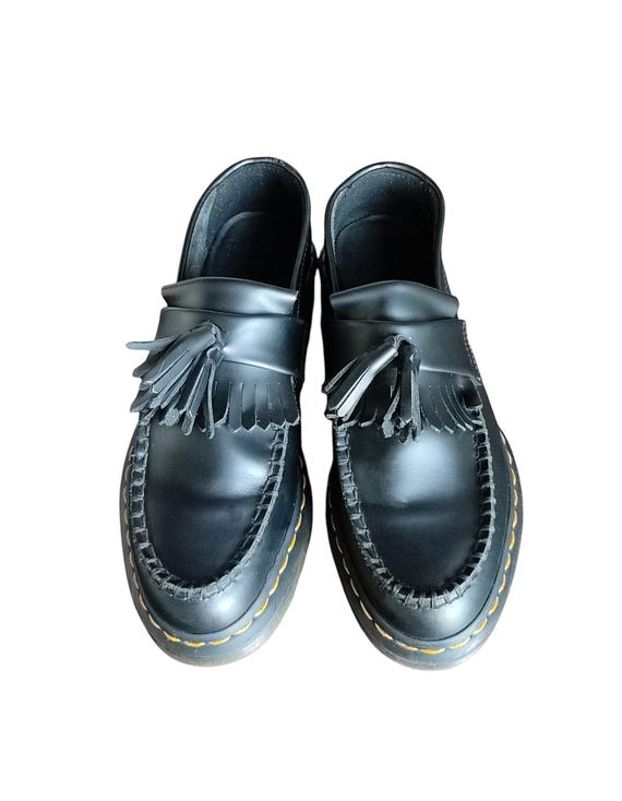 Dr Martens Adrian Unisex Black Leather Tassel Loafer Eu 39 UK 6 US