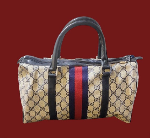 Gucci Accessory Collection Doctor Bag Speedy Bag Vintage 70s/80s. Made in Italy Blue Red