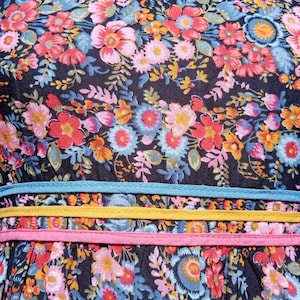 Vintage 60s long multicolor dress XS S hippy boho