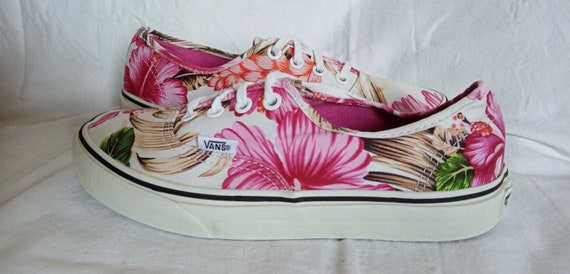 Vans zapatillas vintage Hawaiian flores ibiscus verde rosa | Etsy México