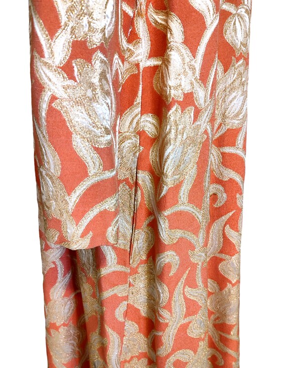 Vintage 60's long caftan dress Saphire Florida br… - image 7