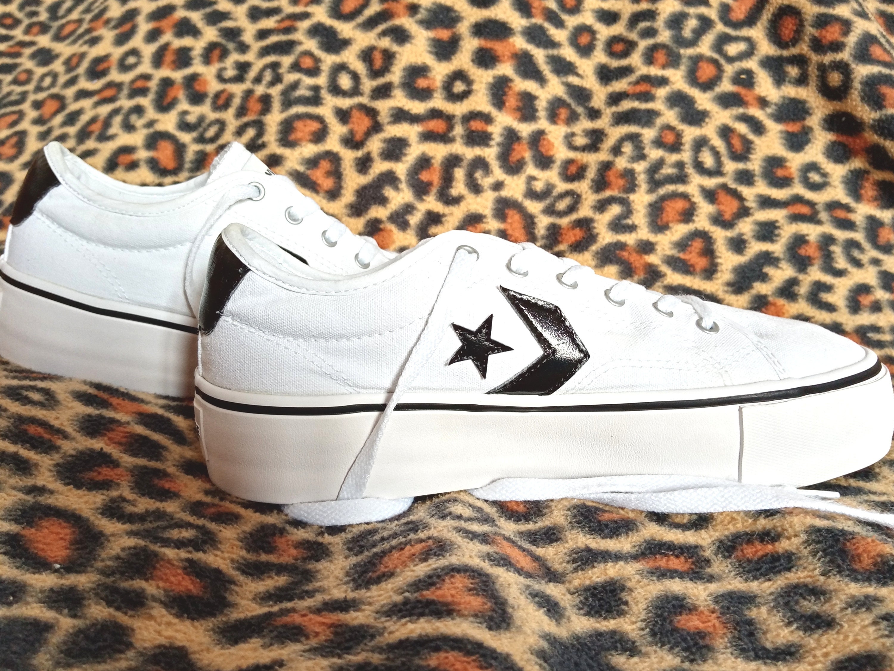 Converse Star Sneakers Black and White High Sole 41 - Etsy