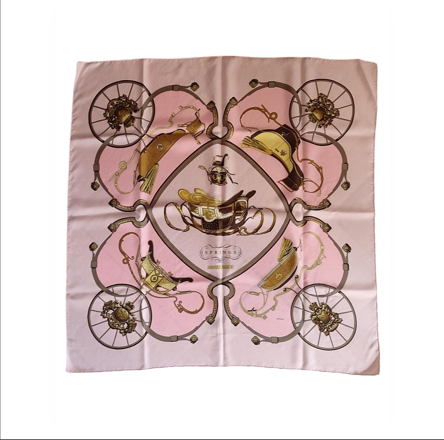 HERMES SPRINGS シルクスカーフ Hermès Spring Philippe Ledoux Vintage 1974 Scarf Silk Scarf Pink
