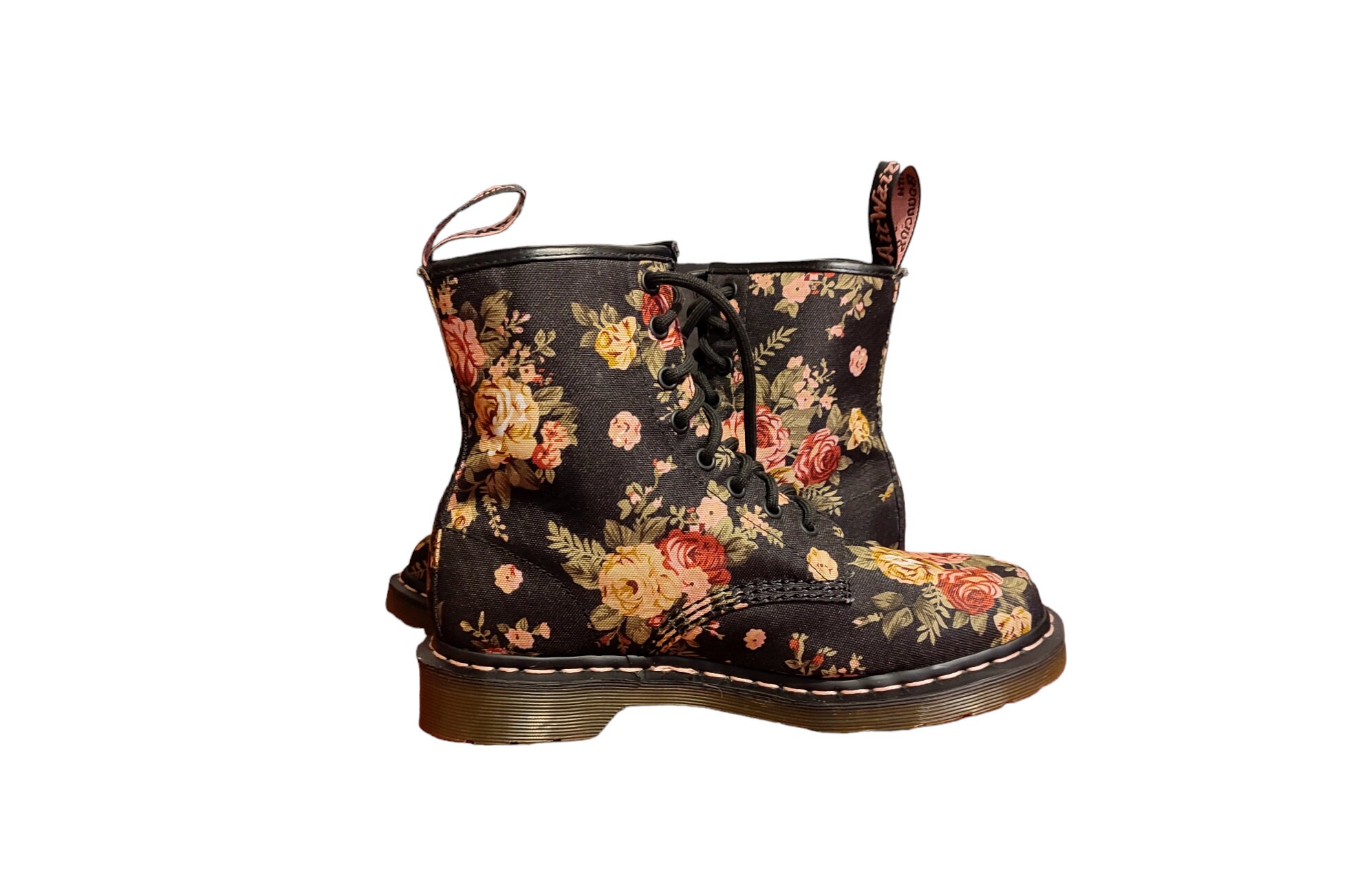 Dr Martens anfibios 8 agujeros flores rosas Reino Unido 7 UE 41 modelo 11821 nunca usado vegano Etsy Mexico