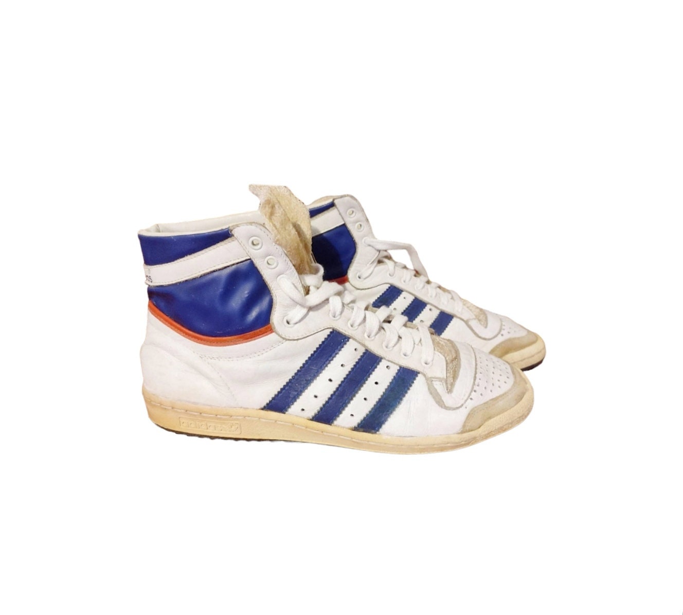 Vintage Adidas Decade Basketball Boots Sneakers Hi Top Leather Original  80's 423