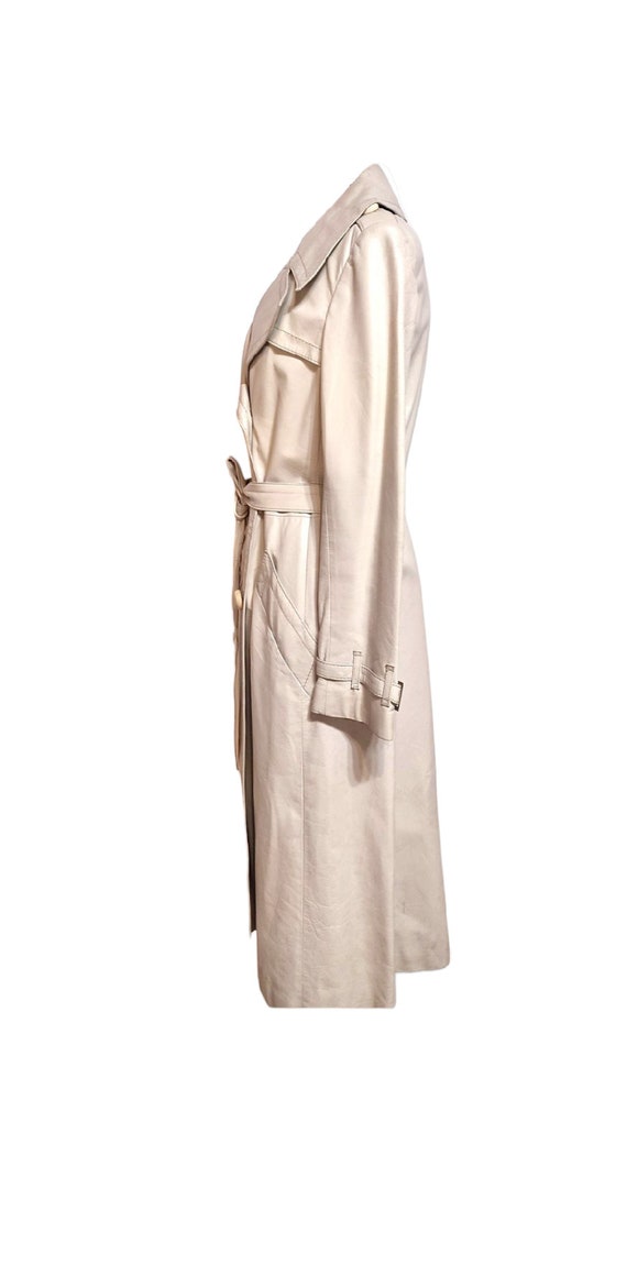 Pierre Cardin 70's vintage ivory white leather tr… - image 4