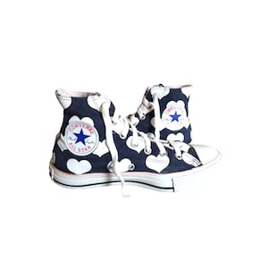 Converse Chuck Taylor Vintage low sneakers blue white hearts EU 37 US Wo&#39;s 6.5 UK 4.5