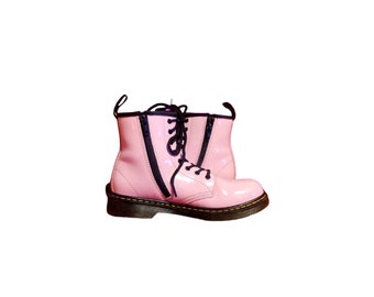 Dr Martens Pale Pink Shiny Combat Boots With Zip EU 36 UK 36 1460