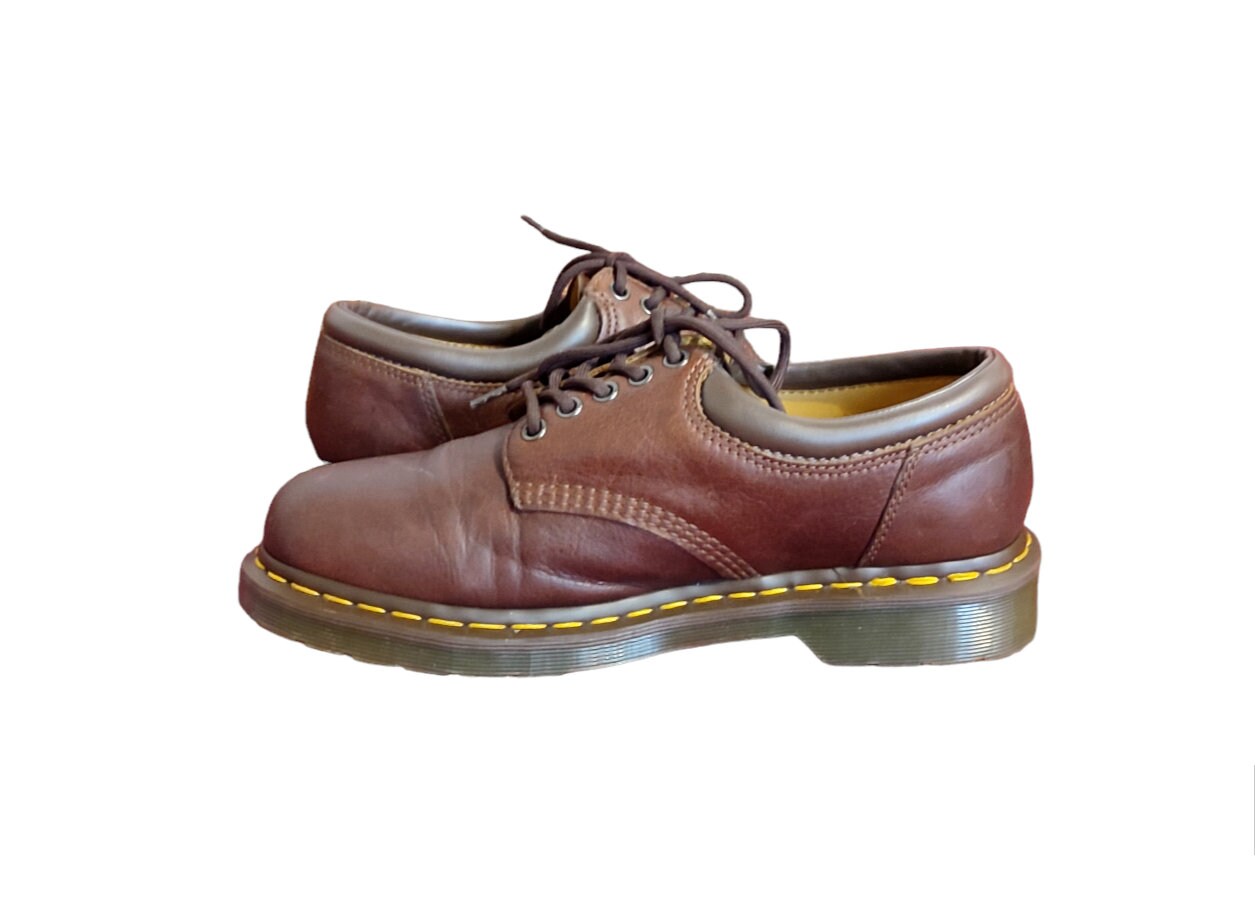 Vintage Dr. Doc Martens Men’s Brown Leather Oxfords 8A45 Size 12 Dr. Martens Doc 11849 Crazy Horse Brown Leather Shoes Mens  main image 4