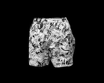Penthouse Men's 80's Tarzan Jane Jungle Black and White Cotton Swim Shorts