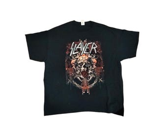 Slayer World Tour 2018 Black T Shirt Dates Vintage Metal Original