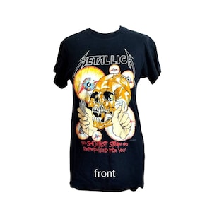 Metallica European tour 1988/89 original black vintage t shirt M vertigo straw skulls