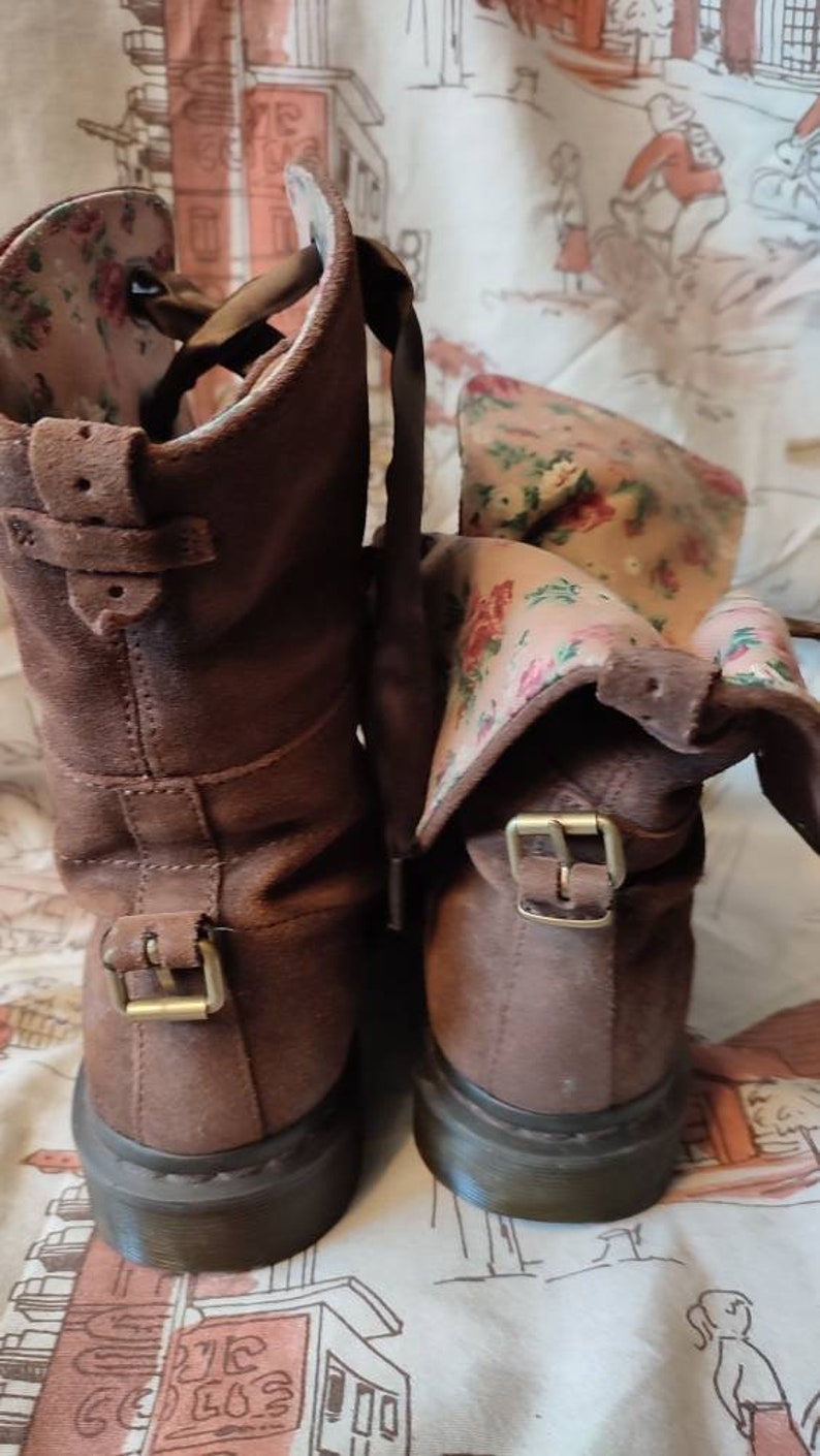 Dr Martens Alti Marroni Fiori 38 Pelle Scamosciata | Etsy UK