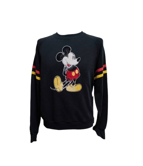 Vintage Disney Mickey Mouse Sweatshirt From the 70s, Black, Made