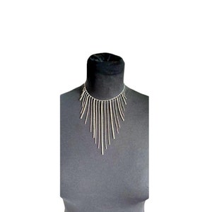 Vintage 90s Swarovski steel pendant décolleté necklace