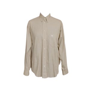 Burberrys vintage women&#39;s shirt beige long sleeve cotton made in Italy
