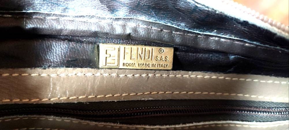 Fendi Vintage Bag 80s Monogram FF Brown Shoulder Strap 