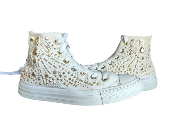 Converse Chuck Taylor sneakers alte avorio oro spille da balia eu 38, US wo's 7.5, UK 5.5 HS 6404110000 /
