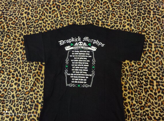 Original Vintage Dropkick Murphys Tour M Black Green T Shirt HS