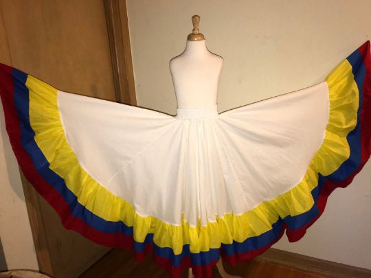 Colombian and Venezuelan Party Dress with Yellow Blouse - Length 36 