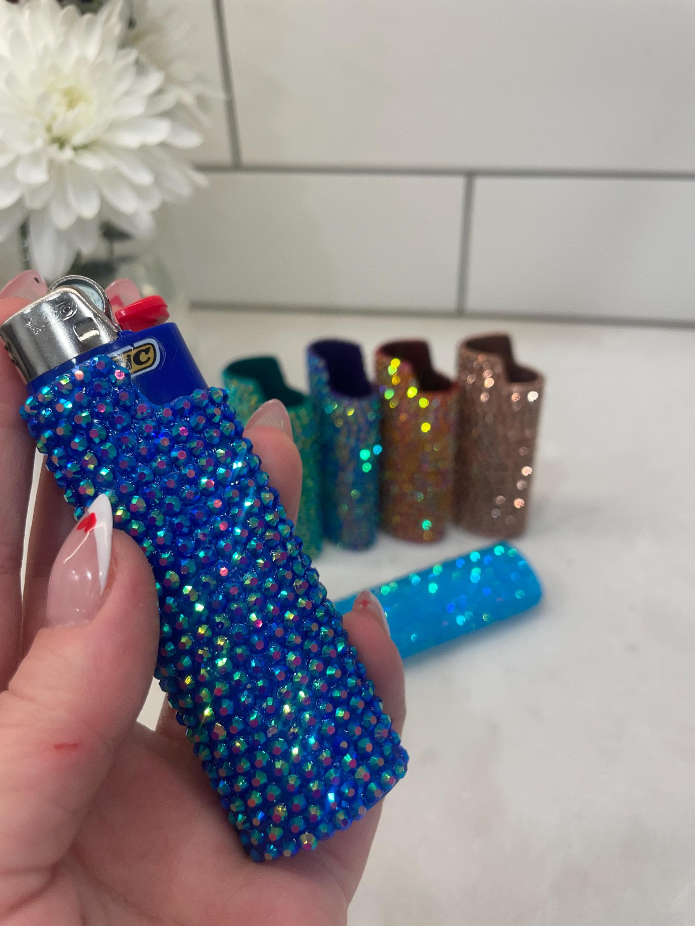 Custom Rhinestone Bling Lighters and Cases