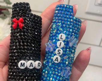 Custom rhinestone bling lighters and cases