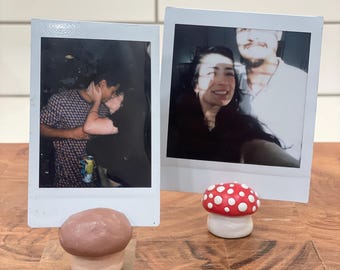 Handmade food inspired clay polaroid photo holder