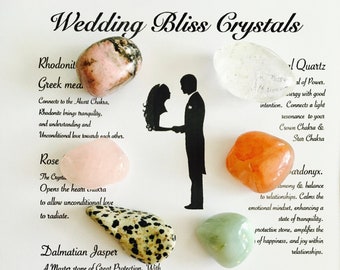 Wedding Crystal Set. Wedding Bliss Crystals, Marriage Crystals, Wedding Gifts, Bride crystal gifts, bride and groom gifts, wedding gift set
