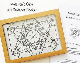 Linnen Metatron's Cube-rasterdoek, heilige geometrie, aartsengelbescherming