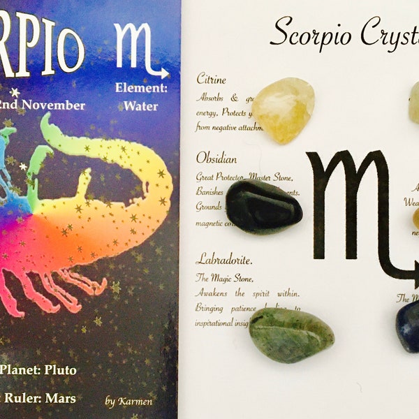 Scorpio Crystal Set, Scorpio Birthstone Set, Scorpio gemstones, Scorpio zodiac set