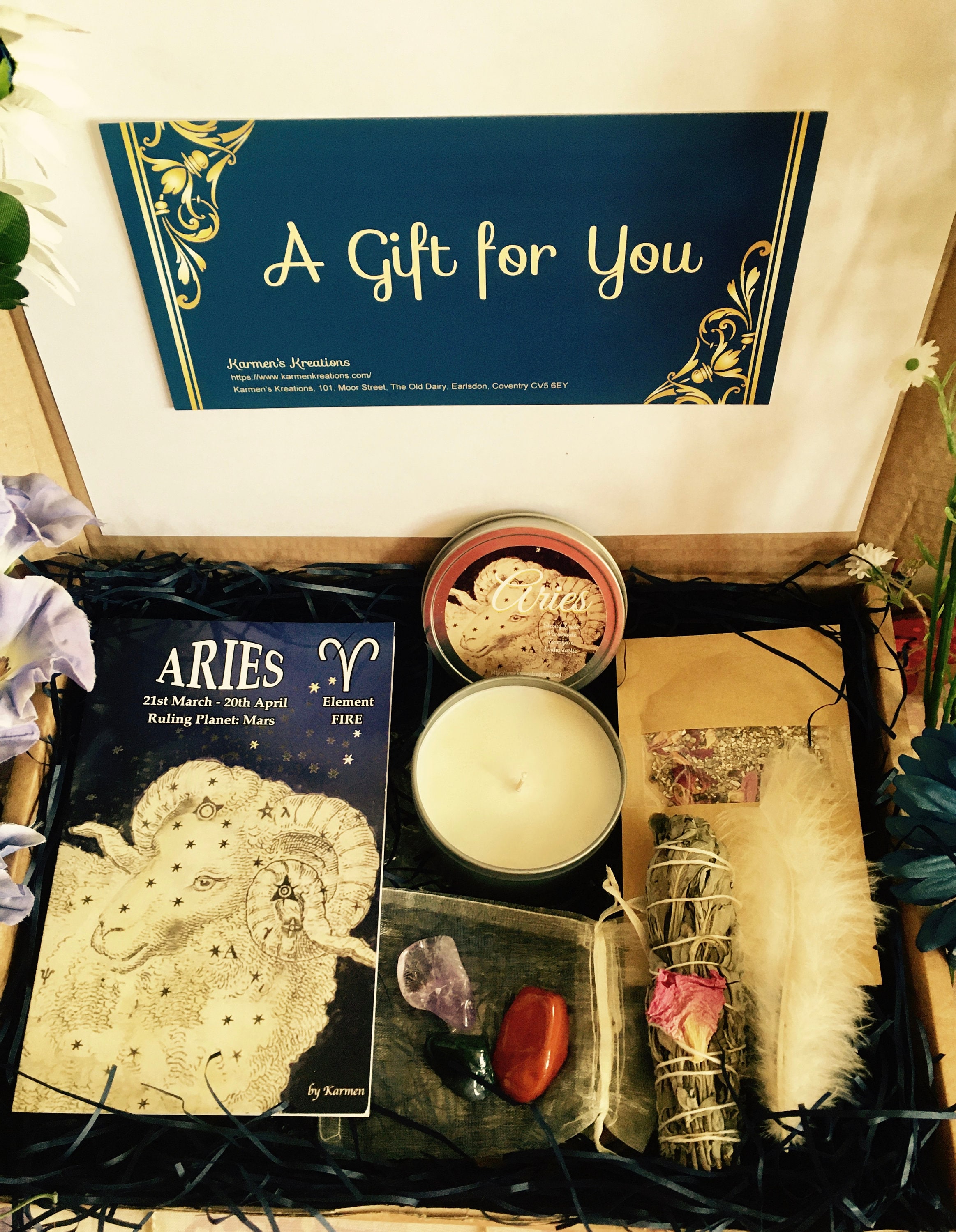 Aries Gift Set Aries Crystal Set Aries Candle Aries Etsy UK