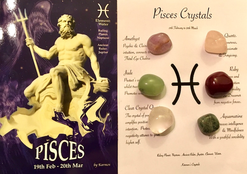 Pisces Crystal Set Pisces Birthstone Set Pisces Crystals Etsy