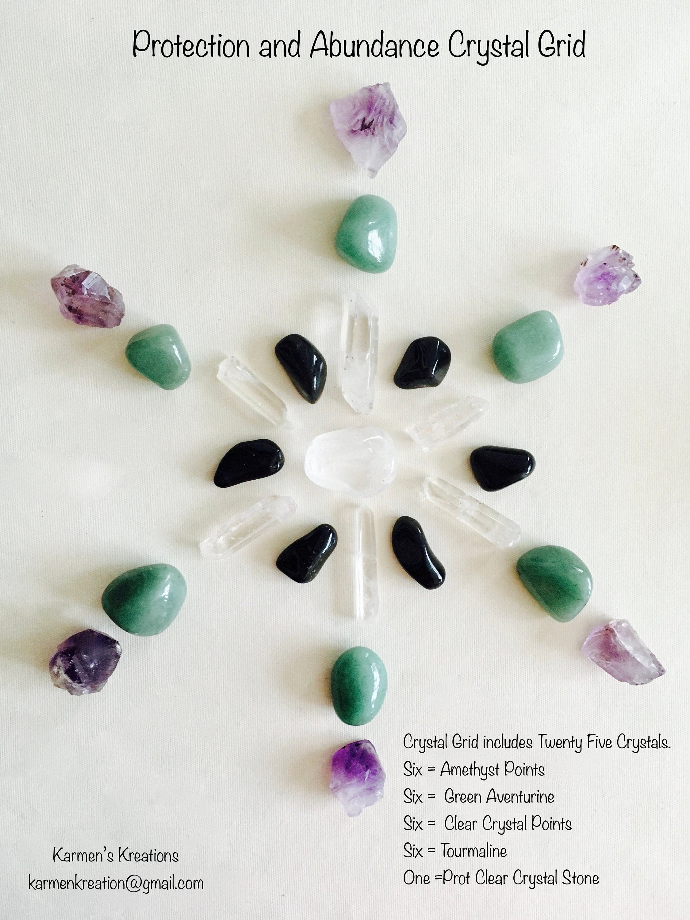 Abundance and Protection Crystal Grid 25 Crystals Crystal - Etsy UK